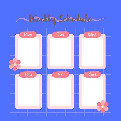Weekly Content Schedule Planner for Social Media Marketing